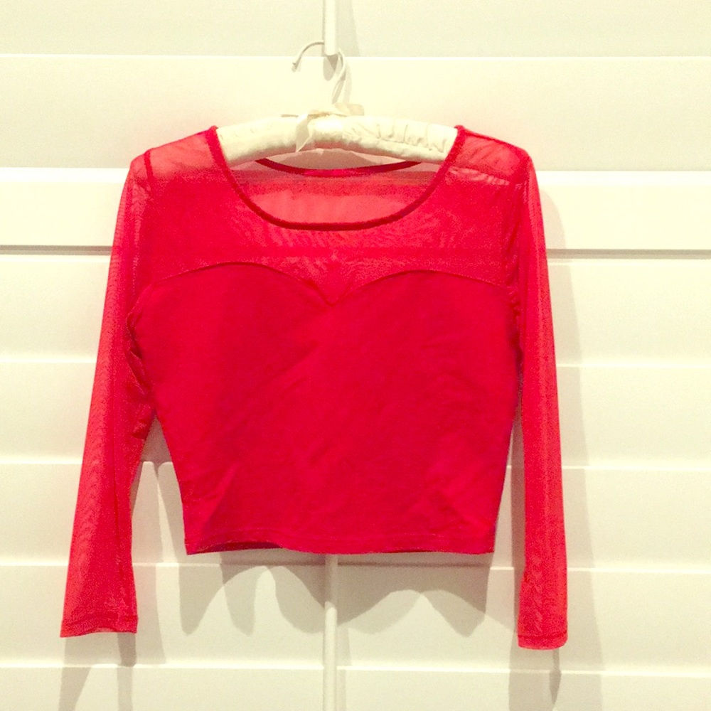 Red sweetheart crop top